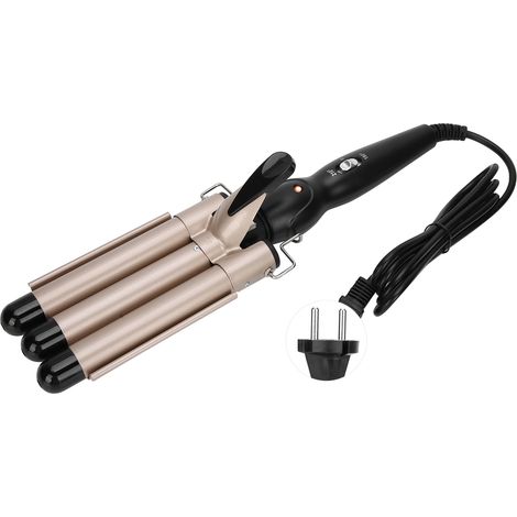 Brosse à friser 3 cylindres réglable 22mm, fer à boucler professionnel 110V-240V avec prise UE, lisseur ondulant pour coiffure maison. (1/5)