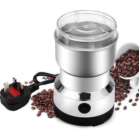 Moulin à café électrique en acier inoxydable pour grains de café, épices et noix, idéal pour la cuisine, la maison, le bureau et les voyages.-AquaForge (1/5)