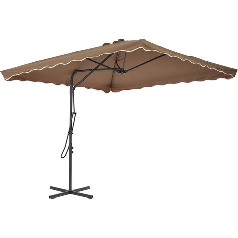 Maison Exclusive - Parasol d'extérieur avec poteau en acier 250 x 250 cm Taupe (1/5)