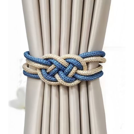 Paquet de 2 attaches de rideaux magnétiques, pinces à rideaux,bleu ciel + champagne, attaches de rideaux magnétiques sans poinçon, accessoires DTY