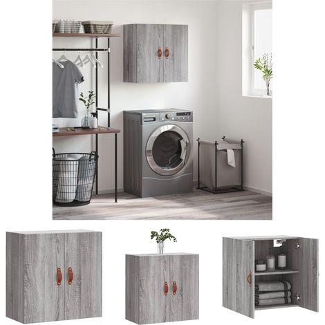 The Living Store - Wandschrank Grau Sonoma 60x31x60 cm Holzwerkstoff (1/5)