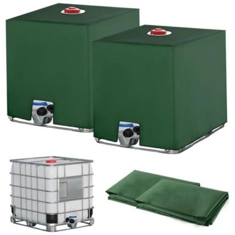 IBC-Tankabdeckung für 1000 l – Grün – Oxford-Gewebe – 116 x 100 x 120 cm – UV-beständig (1/5)