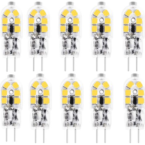 Pack mit 10 LED G4 Glühbirnen – 3W – AC/DC12V – 150 lm – Zwei Stifte – Warmweiß 3000K – Maisstil Innenbeleuchtung