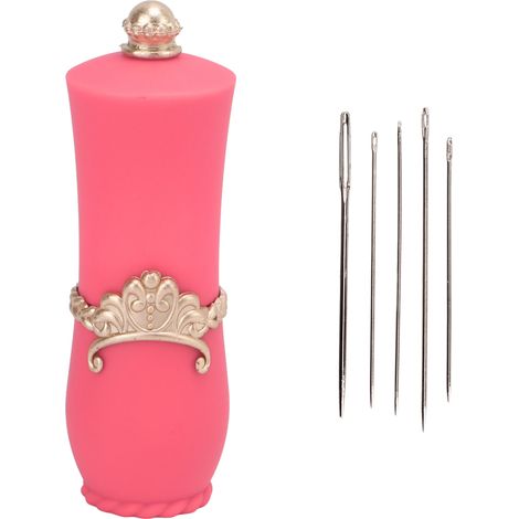 Porte-épingles à rouge à lèvres, style européen, portable, comprend des aiguilles à coudre et à broder à la main, rose. (1/5)