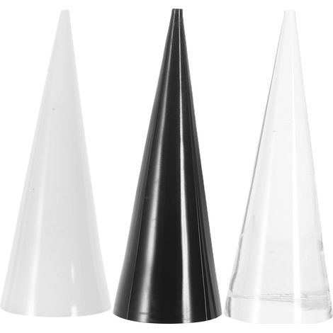 3-Piece Acrylic Cone Ring Display Stand, Stable (1/5)
