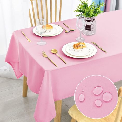 Nappe 130x160cm Rose, imperméable, antitache, lavable, Polyester