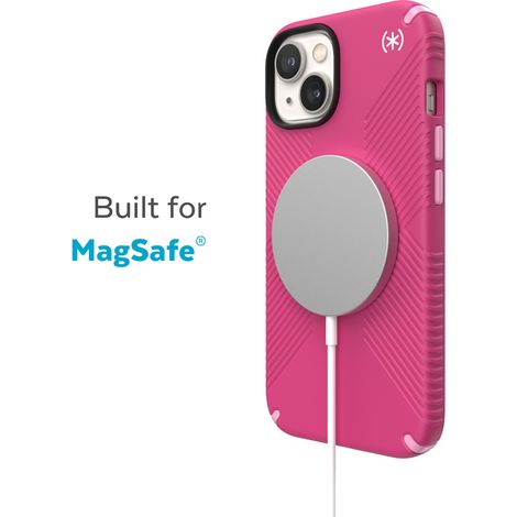 Étui Speck Presidio2 Grip MagSafe - Antidérapant pour iPhone 14 Plus (Rose numérique / Rose fleur / Blanc) (1/5)