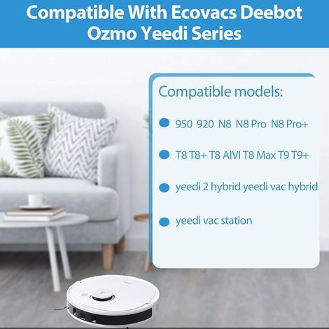 KGC 12 Pièces de Rechange Accessoires pour Ecovacs Deebot Ozmo 950 920 N8 Pro N8 Pro+ T8 AIVI Max T9+ Yeedi 2 Hybrid Vac Station (1/4)