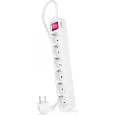 Base Multipla 6 Prese Cavo Interruttore 1,4m Bianco 10.37.0006 (1/4)