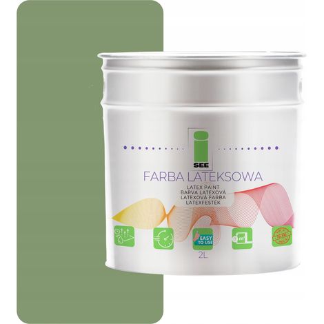 PITTURA MURALE AL LATTICE PER PARETI INTERNE VERDE OLIVA 2L POLONIA (1/5)