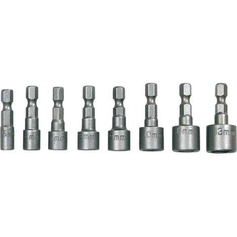 SET 8 BUSSOLE ATTACCO 1/4 - 5/13mm - TOPEX -BUSSOLA  PER AVVITATORE AVVITATORI