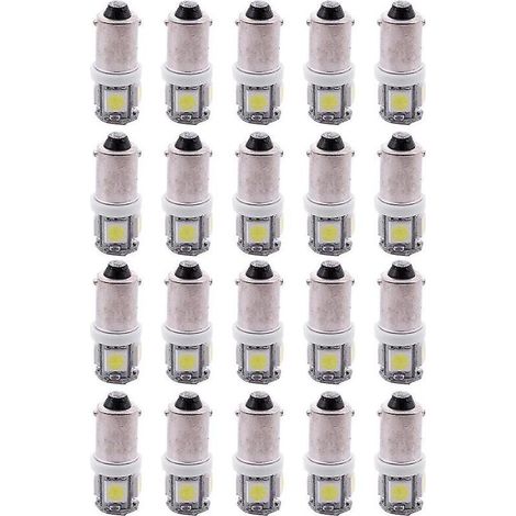 10 ampoules LED BA9S T4W 5 SMD 5050 pour clignotants intérieurs de voiture
