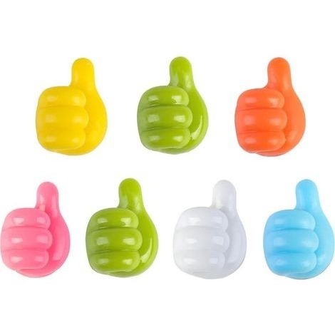 Lot De 7 Crochets De Pouce En Plastique Coloré Crochets Muraux Auto-AdhéSifs Crochets Muraux Sans PerçAge Clips De Plantes De Vigne Pour Fixer Les Sangles D'éCouteurs Des CâBles De DonnéEs