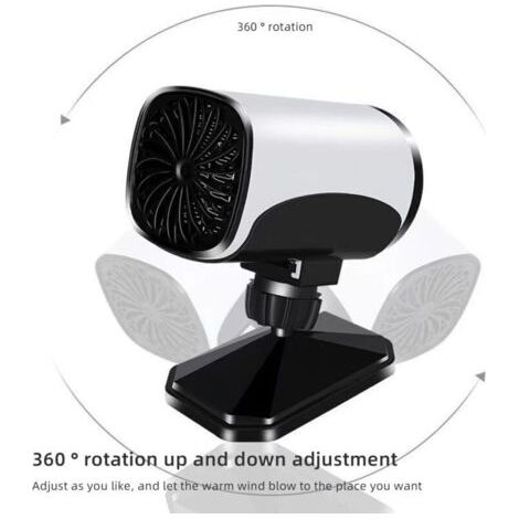 Riscaldatore per auto nero 12V, riscaldatore elettrico, sbrinamento, disappannamento, riscaldatore per auto