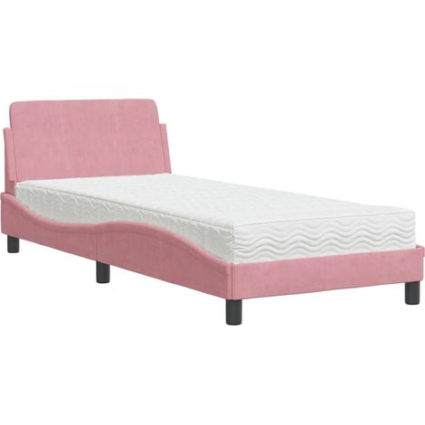 Maison Exclusive - Lit avec matelas Dover rose 90x190 cm velours