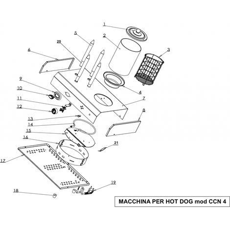 Machine à Hot-Dog - 4 Broches - 650W - Professionnelle - Beckers (1/2)