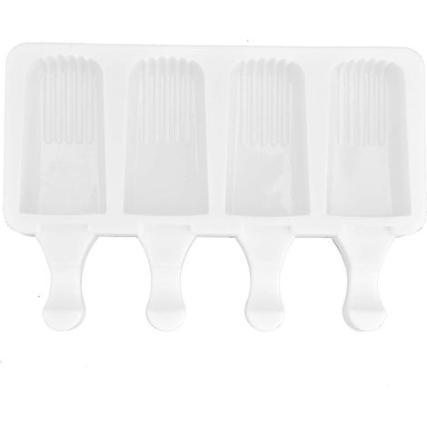 Moule à glace en silicone multi-compartiments, résistant à la chaleur, pour la fabrication de crèmes glacées, outil de cuisine DIY (4 compartiments avec rebord) - Certifié CE (1/3)