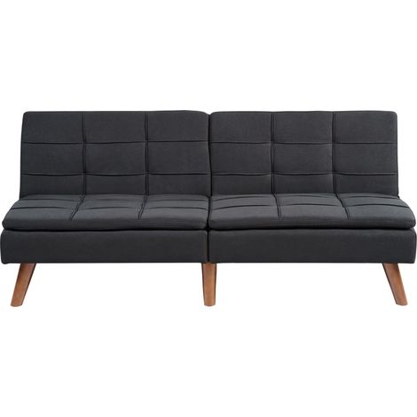 Schlafsofa 3-Sitzer RONNE Stoff Schwarz