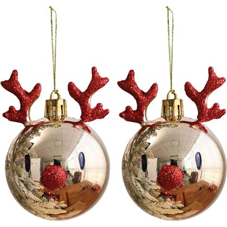 Bola Navidad - Adorno con Diseño de Alce - Decoración para Árbol de Navidad - Pack de 1 Unidad (1/5)