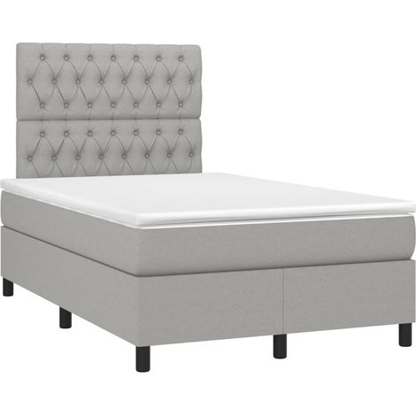 Maison Exclusive - Giroletto a Molle con Materasso Grigio Chiaro 120x190cm Tessuto (1/5)