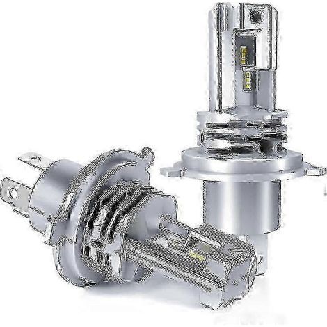 Kit de conversion de phares de voiture avec ampoules LED H4 12V/24V, feux de route/croisement, blanc 6500K (2 pièces). (1/5)