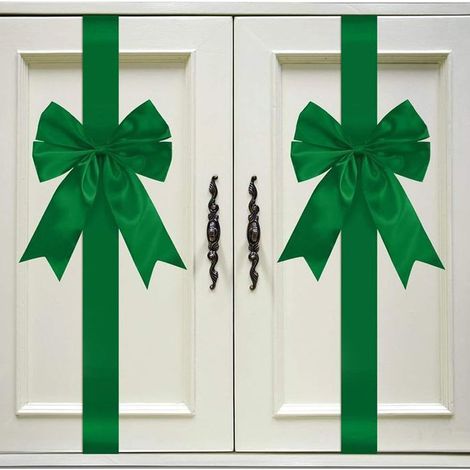Rubans de Noël pour Porte et Meuble, Lot de 6 Grands Nœuds Décoratifs Sapin de Noël, Guirlande, Emballage Cadeau, Ornements de Fête (40 x 8 cm) (1/3)