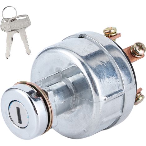 Interrupteur d'allumage avec câble à 6 bornes pour tracteur-brosse et tondeuse, 2 clés, compatible avec Kobelco SK200‑3/ SK200‑5/ SK120‑5 (1/5)
