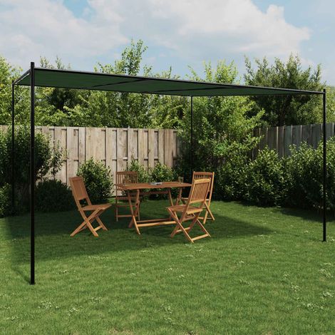 Gazebo 4 x 3,98 x 2,67 m Verde Poliestere e Acciaio vidaXL (1/5)