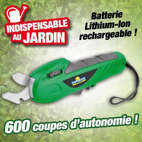Sécateur électrique à batterie Lithium-Ion 7,2V – Capacité de coupe 16mm – Autonomie 600 coupes – Lame en acier pour coupes nettes – Outiror (1/4)