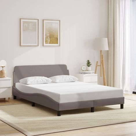 Estructura de cama Dover tela gris taupe 140x190 cm vidaXL (1/5)