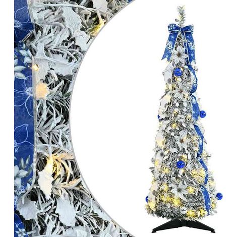 Sapin de Noël artificiel avec 50 lumières LED blanches, 120 cm de long, en PVC. (1/5)