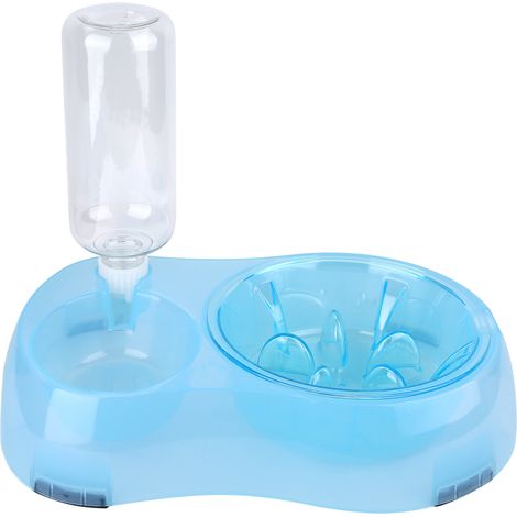 Gamelle Double Pour Chien Et Chat - Distributeur Eau Et Nourriture Automatique - Design Anti-Étouffement - Facile À Nettoyer - Taille Large (1/5)