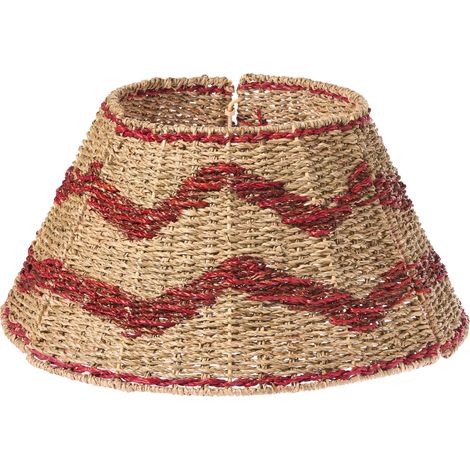 Base de árbol de Navidad de algas marinas ⌀ 43 cm hecho a mano redondo accesorios natural con rojo Hiver