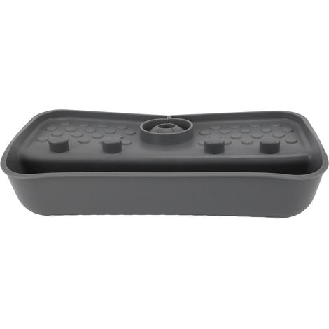 Panier égouttoir en silicone anti-éclaboussures pour légumes et aliments, pour évier de cuisine et de salle de bain, plan de travail, couleur grise. (1/5)
