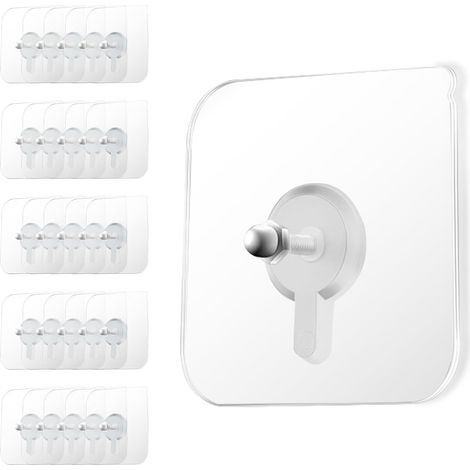 40pcs Adhesif Accroche Tableau Sans Percer, Fixation Murale Sans Percer, Attaches Murales Transparentes Pour Accrocher Photos, Œuvres D'art, Décorations, Résistant À L'eau Et Réutilisable (1/5)