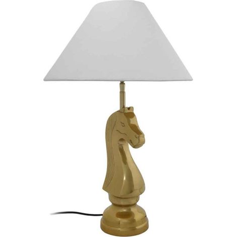 Lampe à Poser Vintage "Shah" 62cm Blanc & Or (1/5)