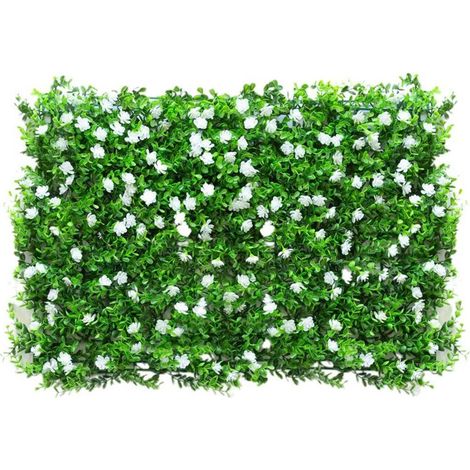Panneau de Gazon Artificiel Clôture Jardins - 40x60cm Modèle Plante Éco-durable Installation Facile