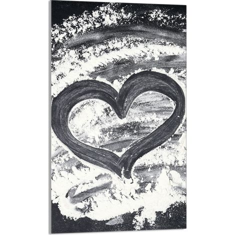 Planche à découper en verre 30 x 52 cm, motif cœur (1/5)