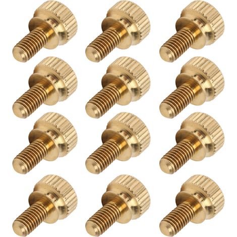 50 vis moletées plates à tête ronde en cuivre pur antidérapantes pour fournitures industrielles (M5 x 10 mm) (1/5)