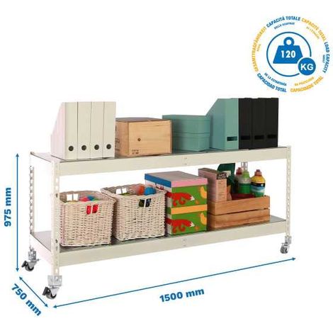 Estanteria 975x1500x750 ECOFORTE MOB. 1507/2 METAL 900 BLANCO/GALVA marca SIMONRACK (1/2)