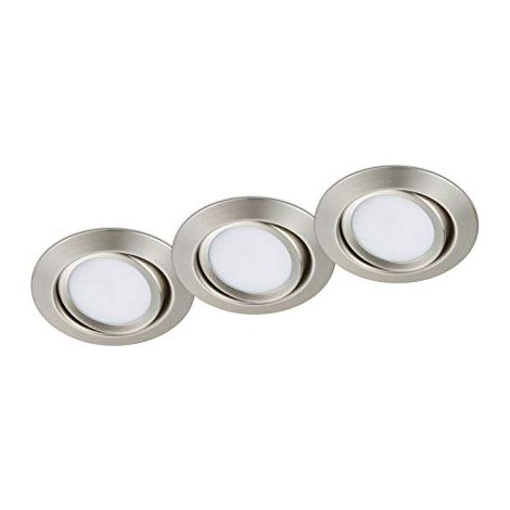TRIO - KIT 3 FARETTI RILA AD INCASSO LED TONDI ACCIAIO 3x SMD LED, 5W · 3x 450lm, 3000K DIAM. 80CM (1/3)