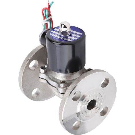 Électrovanne à bride, acier inoxydable, NBR NC, action directe, 1/2 pouce (2W-160-15BF), 110 V CA (1/5)