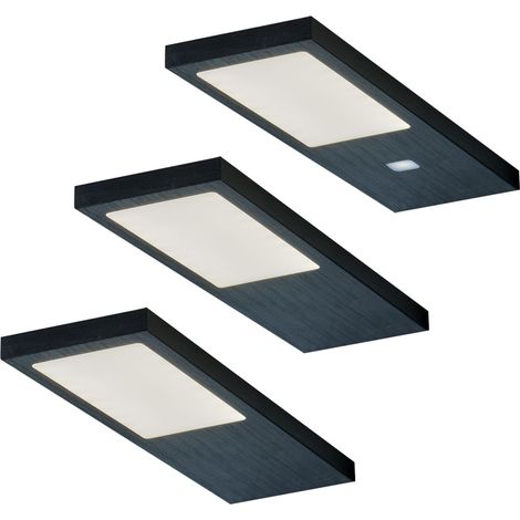 LED Küchen Unterbauleuchte 3x4 W, Küchenleuchte Gamma Noir, warmweiß (1/5)