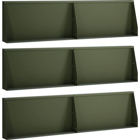 vidaXL Muro de Contención 6 uds. 80 x 12 x 30 cm Acero Verde oliva (1/5)