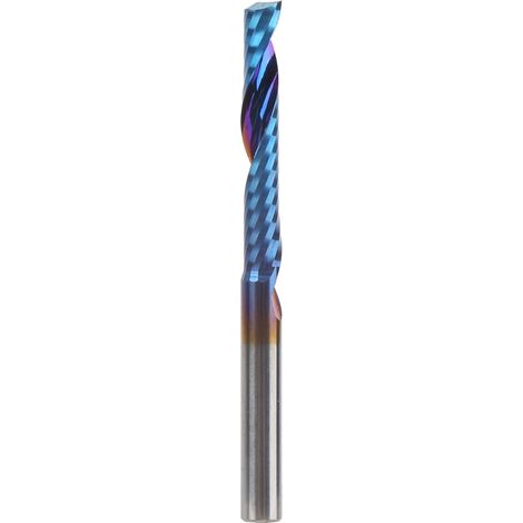 Fraise hélicoïdale à une seule lame en acier tungstène, revêtement bleu, outil CNC 4x25x50mm (1/5)