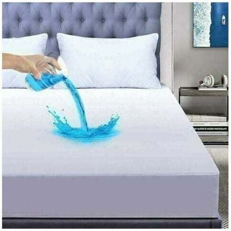 Protege Matelas 200x220 cm Imperméable, Bambou Alèse Protege, Doux Hypoallergénique Alese 200x220cm,Anti Acarien et Bactérien,Respirable,Couvre de Matelas Extensible Bonnets Bonnet 30 cm (1/4)