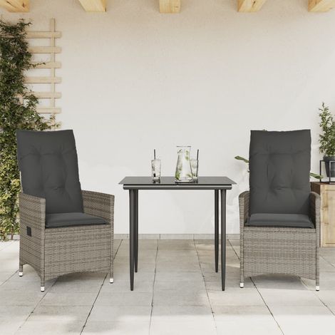 Maison Exclusive - Gartensessel mit Kissen 2 Stk. Verstellbar Gra