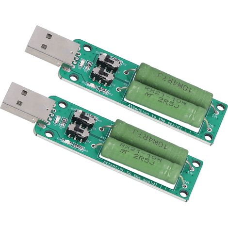 2 testeurs de charge USB, module de test électronique à résistance réglable 1A 2A 3A, accessoires de décharge (1/5)