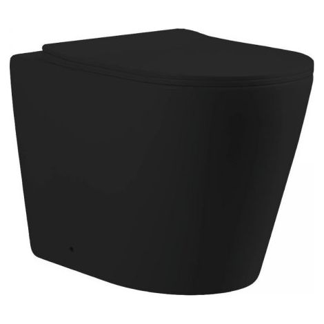 WC a pavimento nero opaco YJ-3380MB senza brida 36x56x40