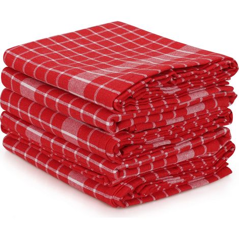 Juego de toallitas Set 100% Algodón Rojo Blanco 170 gr/m² (1/5)